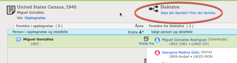 Skjermbilde av “Ikke din slekt? Finn din slekt?”