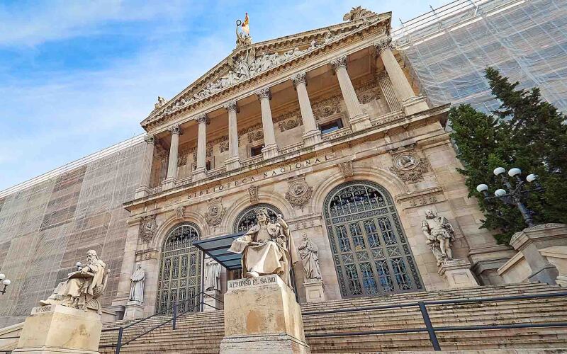 La biblioteca nazionale di Madrid, Spagna