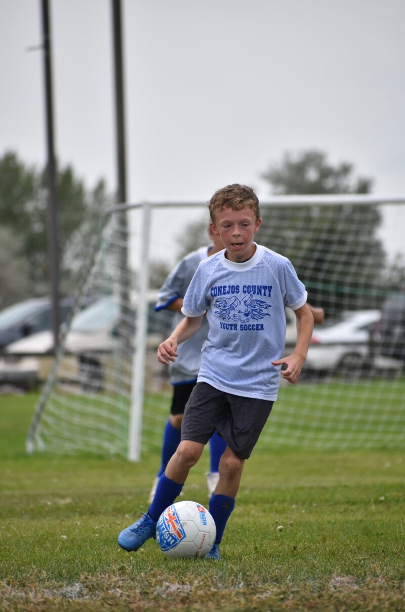 Trevor playing soccer