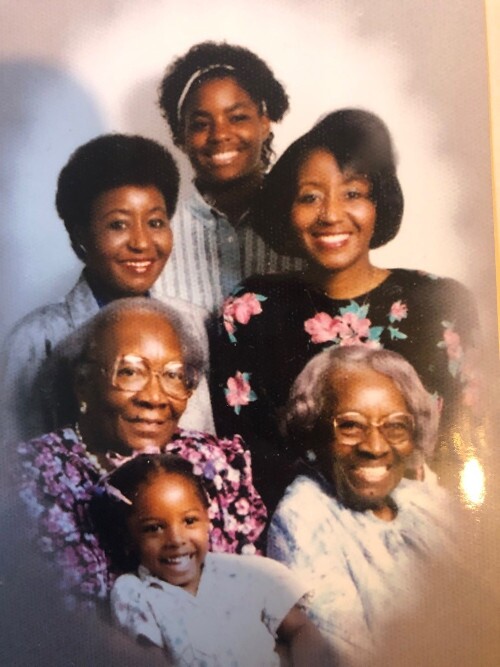 Bernice Bennett is surrounded by her mother, grandmother, twin sister, niece, and great niece.