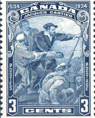Jacques Cartier on a postage stamp