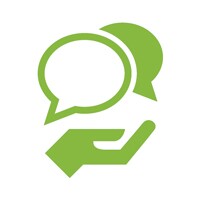 An icon of a hand holding speech bubbles, representing the first amendment.