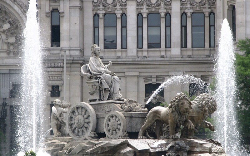 La fontana di Cibeles a Madrid, Spagna