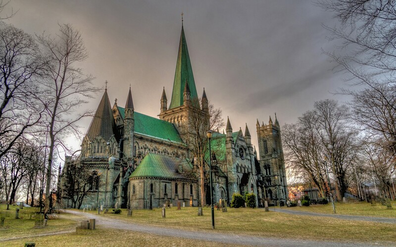 The outside of a Cathedral in Norway