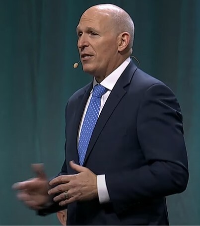 Bret Weekes, director of software development, speaks at the FamilySearch Global Forum at RootsTech 2025