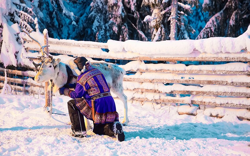 a man in traditional sami dress.