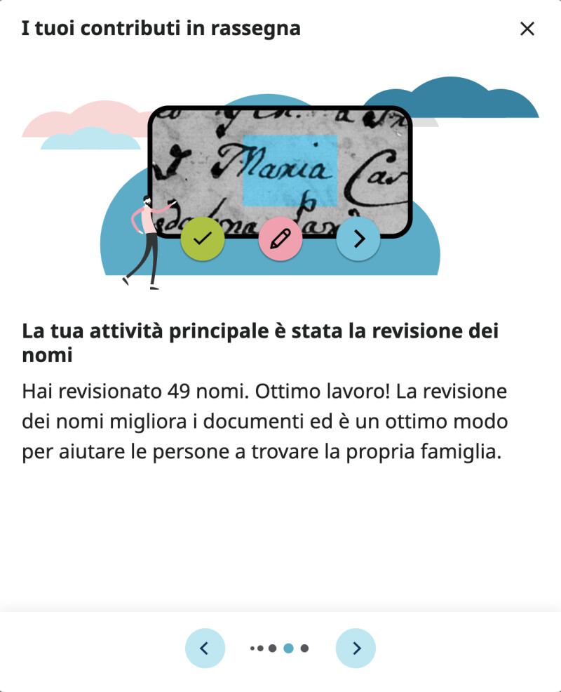 Screenshot che mostra la principale attività di volontariato a cui qualcuno ha partecipato su Partecipa.