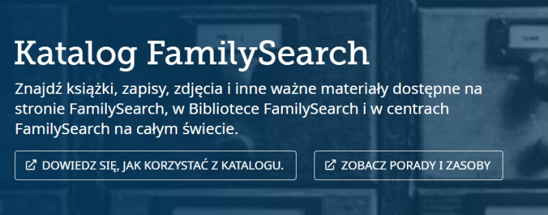Przycisk, który należy kliknąć, aby dowiedzieć się, jak korzystać z Katalogu FamilySearch