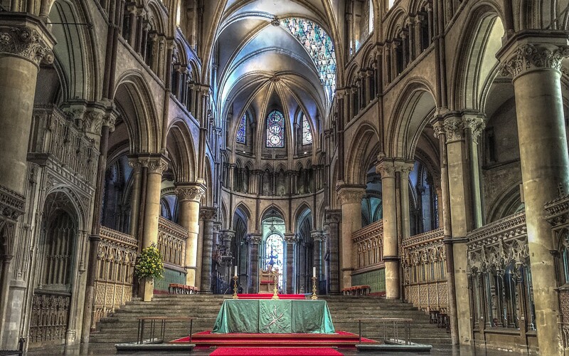 Inside of a cathedral