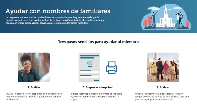 Captura de pantalla de Ayudar con nombres de familiares