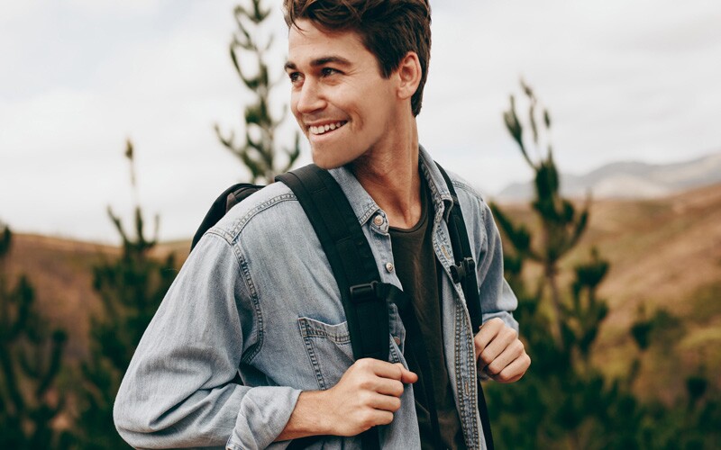 An english man hiking