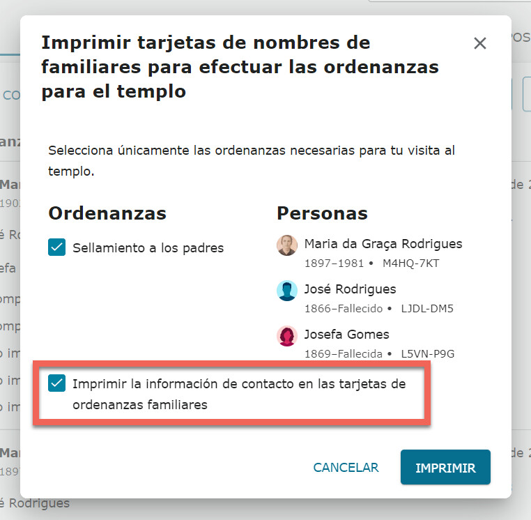 captura de pantalla que muestra cómo quitar la marca de verificación de la casilla de información de contacto.