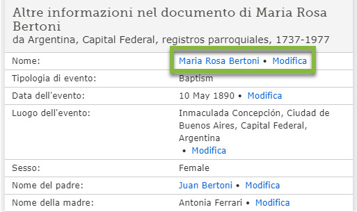 Un esempio della nuova funzione modifica nomi indicizzati.