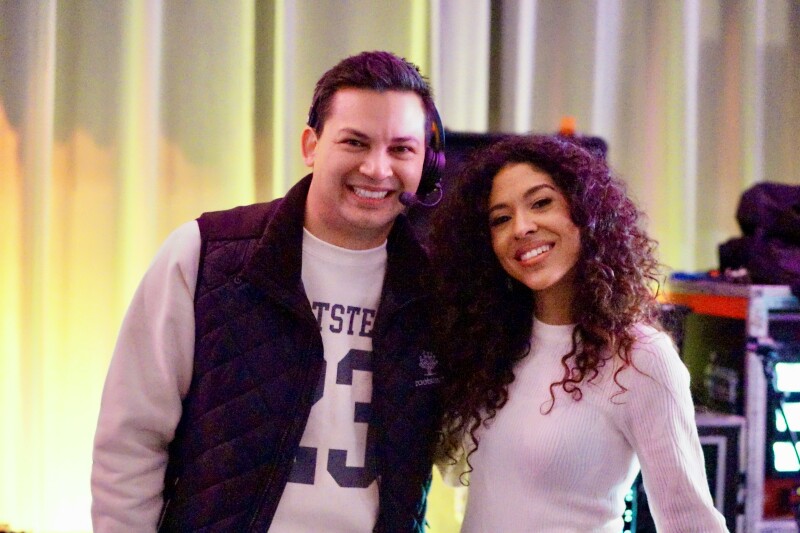 Jonathan Wing and Adassa backstage at RootsTech 2023