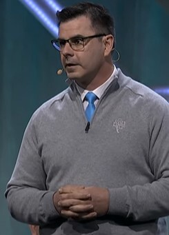 Andy Gold, Match AI portfolio director, speaks at the FamilySearch Global Forum during RootsTech 2024