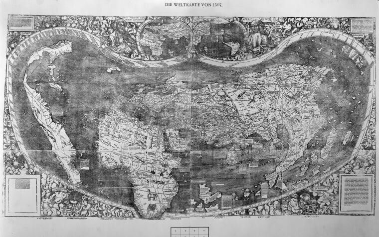 Black and white image of an old map