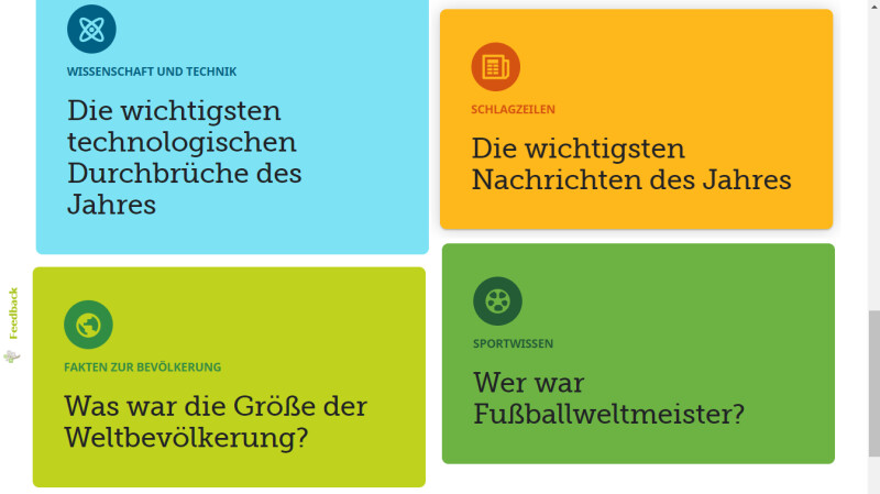 Die Seite „Zu meiner Person“, eine für dich erstellte Zeitkapsel