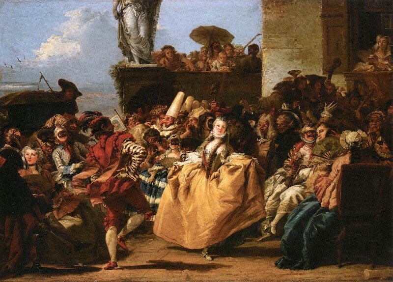 Et maleri fra karnevalet i Venezia fra det 18. århundre
