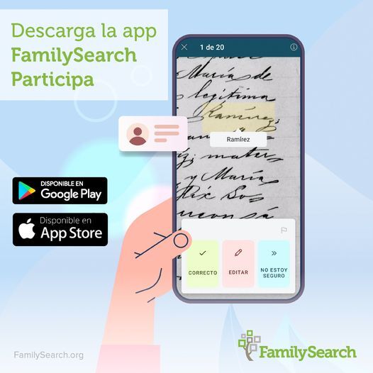 Aplicación Participa de FamilySearch