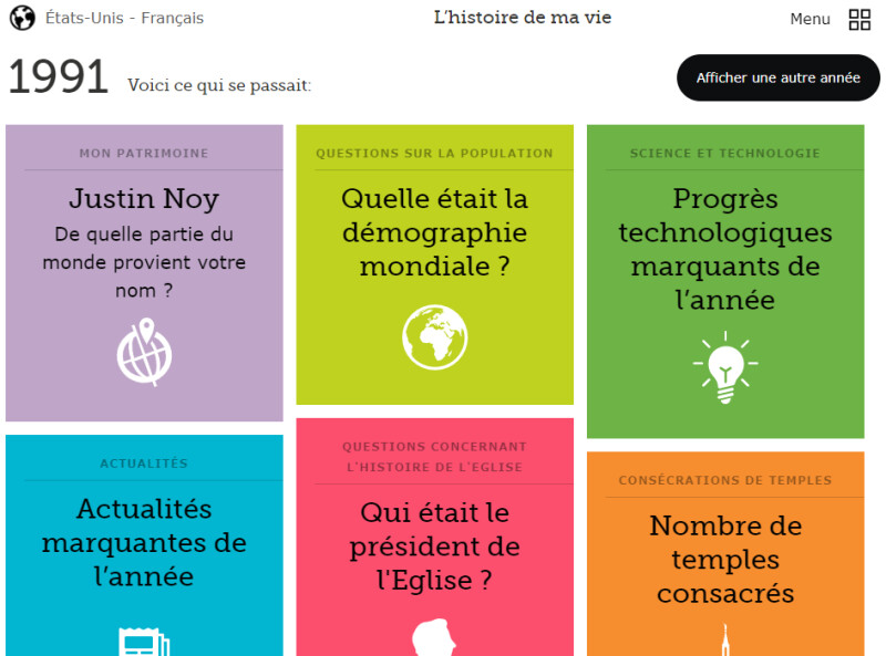 Copie d’écran de « L’histoire de ma vie »