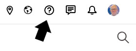 Screen capture showing where to click the Help icon.