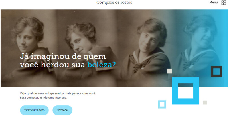 o recurso comparar rostos no FamilySearch