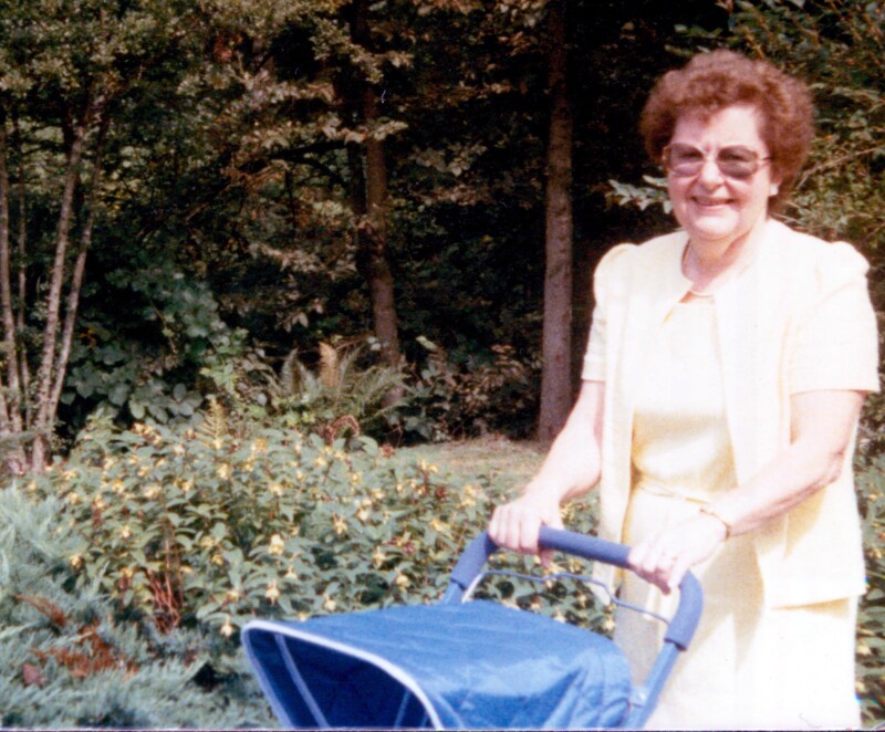 Grandma Kautz pushing stroller