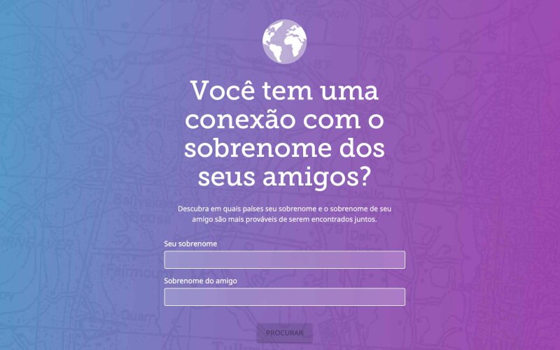 Um exemplo da experiência do FamilySearch com sobrenomes compartilhados entre dois sobrenomes.