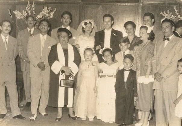 Black and white photo of Natalia's family on her paternal grandfather's side.