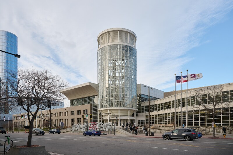 Exterior of the Salt Palace Convention Center in Salt Lake City