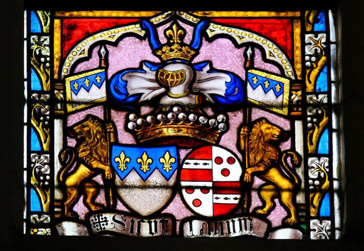 Une fleur de lys sur un blason