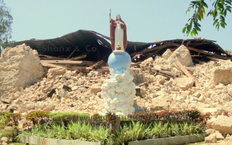 The aftermath of a flood in the Philippines left this Catholic church that stored historical records in ruins.