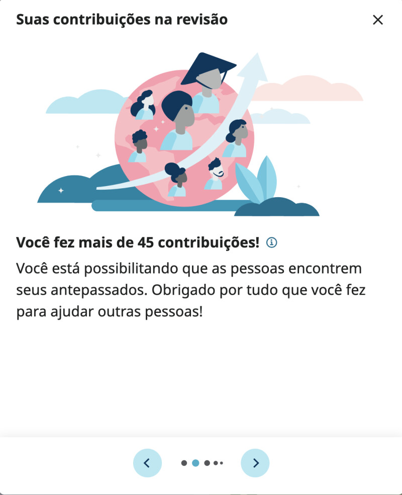 (Captura de tela mostrando o número de contribuições realizadas por um usuário na plataforma Participe.)