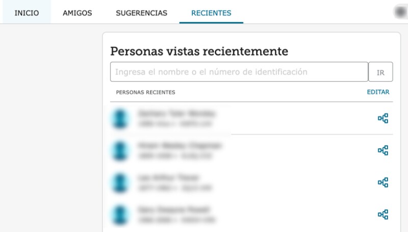 Captura de pantalla de recientes