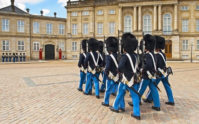 Guards in front of Amalienborg Palace