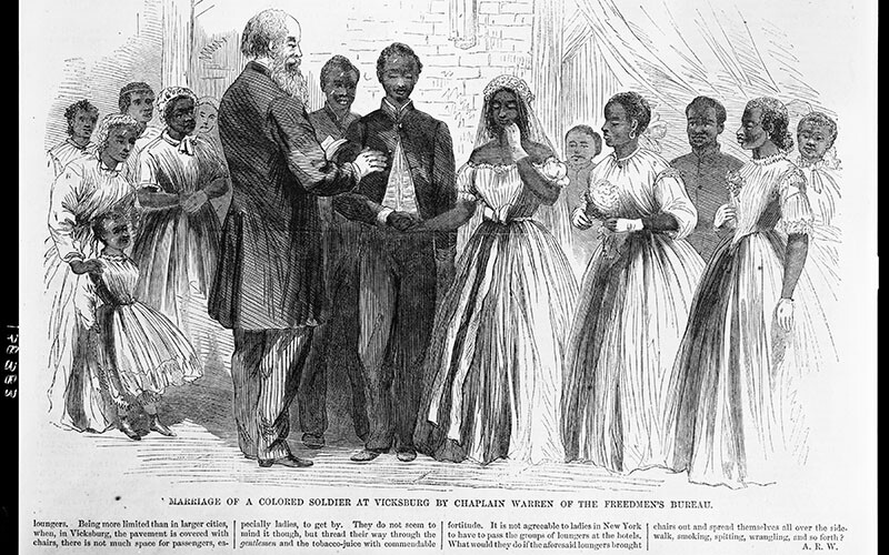 a marriage that took place during the era of the freedmen's bureau.