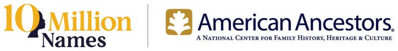 10 Million Names logo with American Ancestors logo