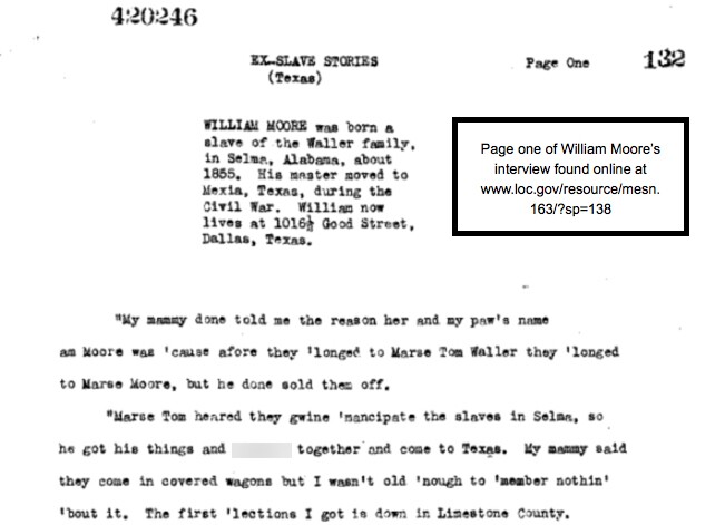 a slave story recorded by the WPA.