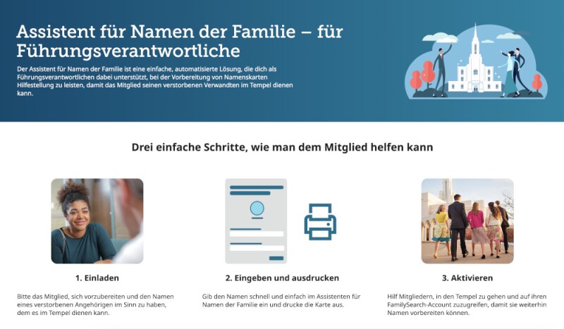 Screenshot von der Funktion „Assistent für Namen der Familie“