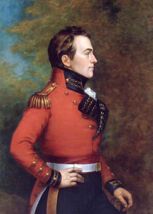 Portrait of Major General Sir Isaac Brock in uniform.