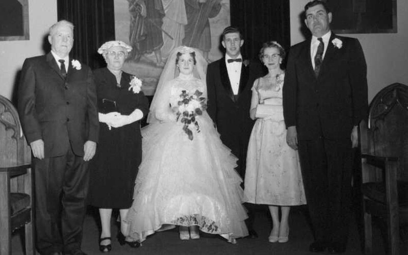 a historic photo of a wedding in England