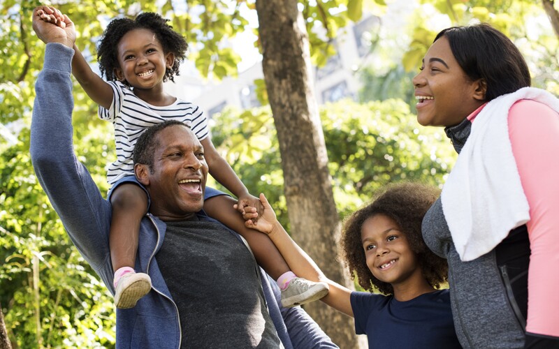 Family outside celebrating their shared centimorgan results