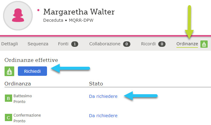 Come richiedere le ordinanze su FamilySearch.