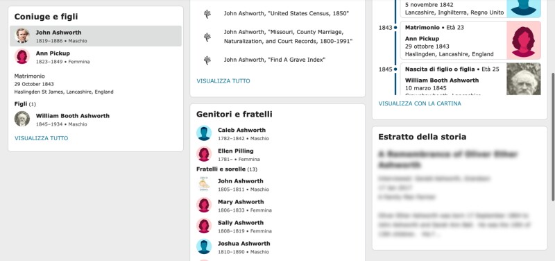Screenshot che mostra le informazioni sulla scheda Panoramica