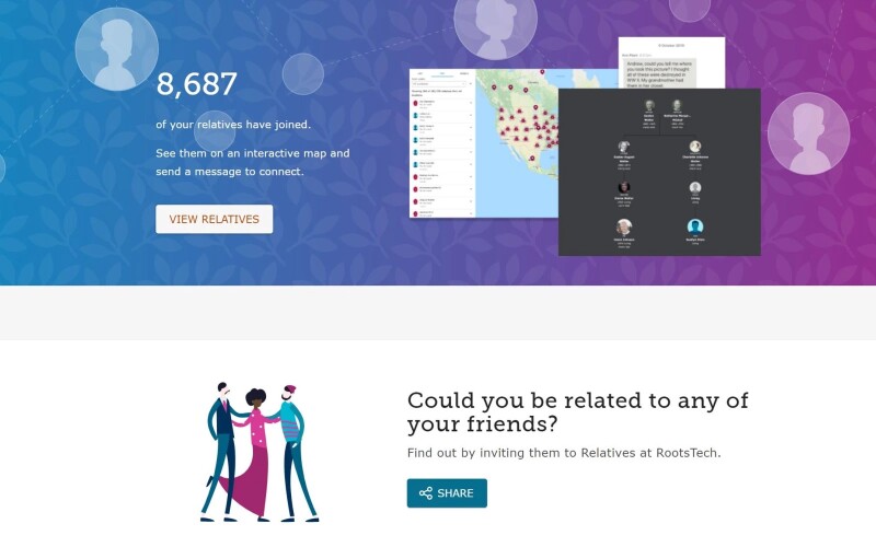 The landing page of the Relatives at RootsTech activity on FamilySearch.org