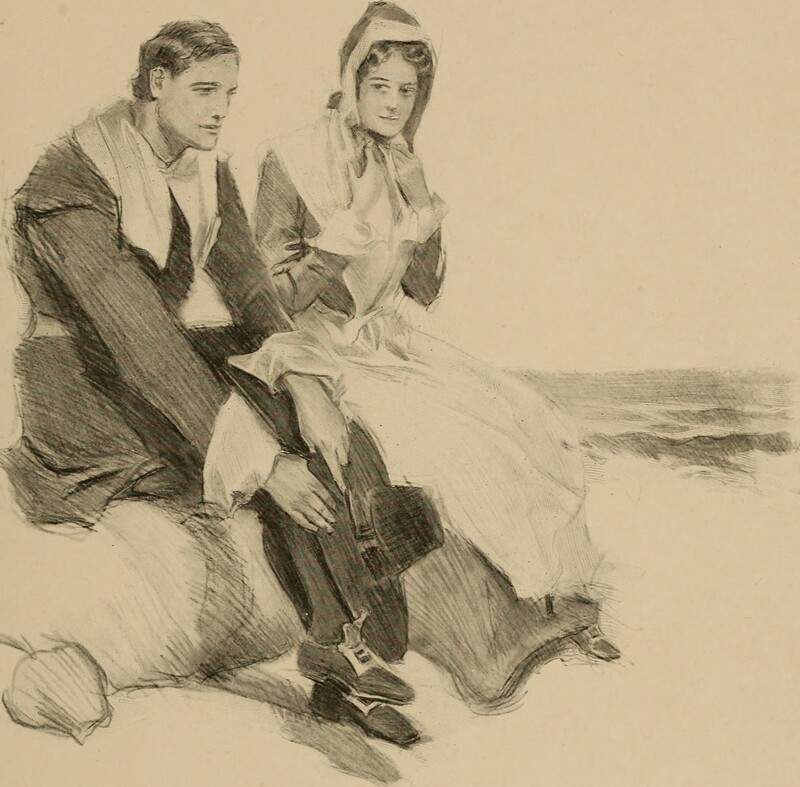 Sketch of john and priscilla alden when priscilla says "speak for yourself, John"