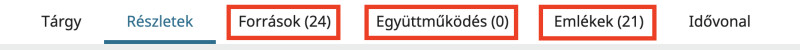 A Ralph William Poulson személyes oldalán lévő Források, Együttműködés és Emlékek fülek képernyőképe