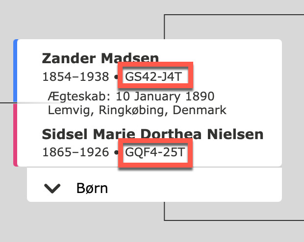 Person-ID’er i Family Tree