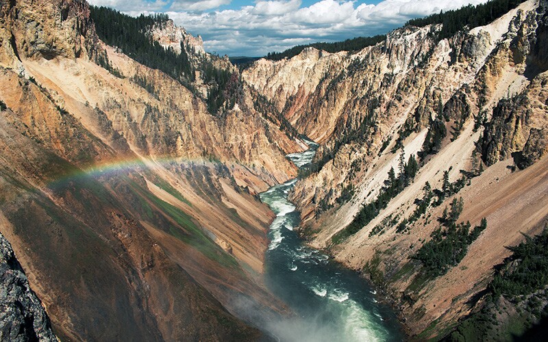 A beautiful landscape image of the first national park, Yellowstone.