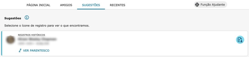Captura de tela de revisão de registros